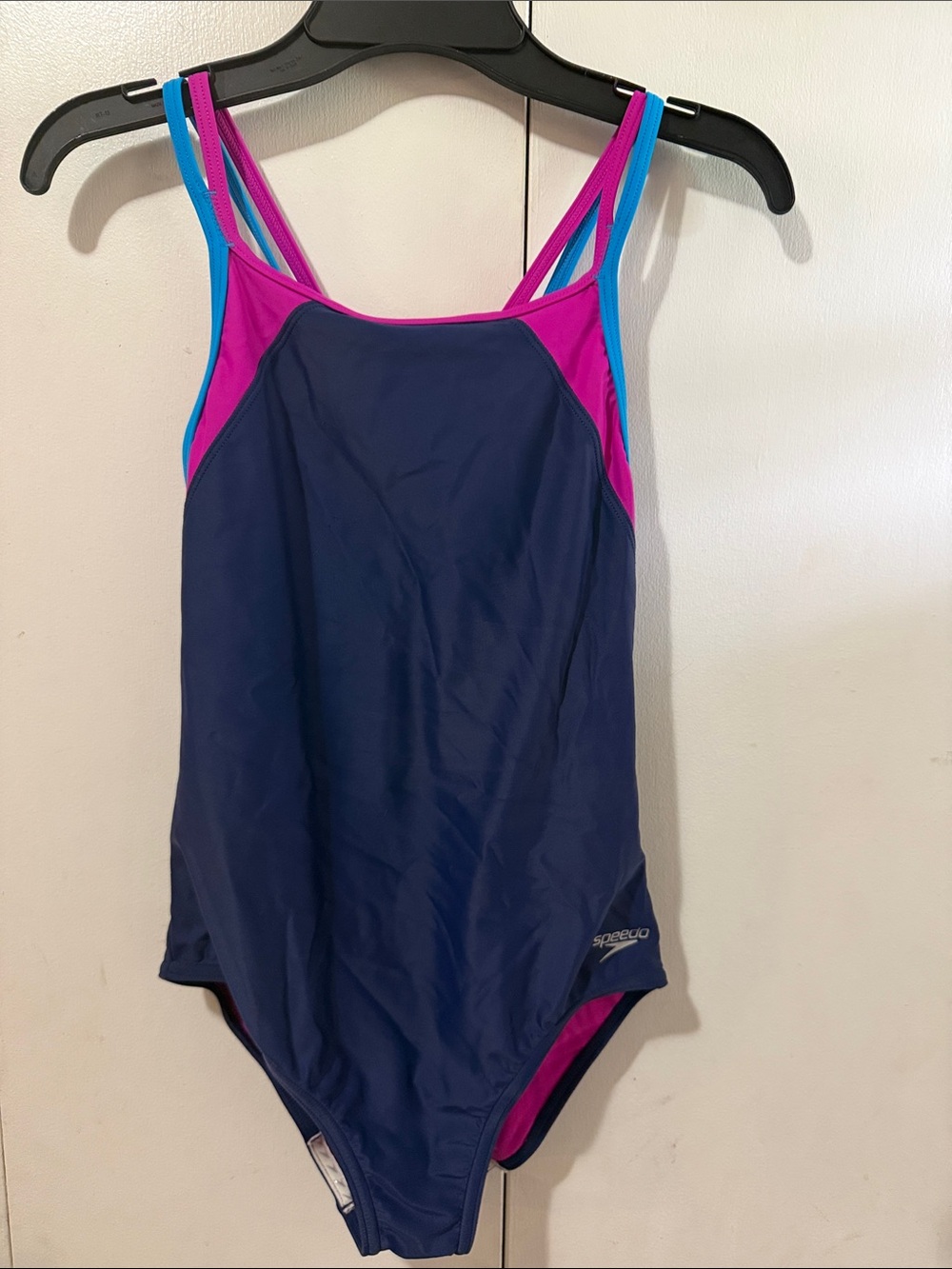 Speedo Navy One-Piece Swimsuit with Pink & Turquoise Trim